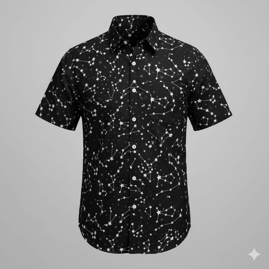 Attēls ar 100% Kokvilnas audums - zvaigznājs 125 g/m² – pieejams Šarlotes audumi