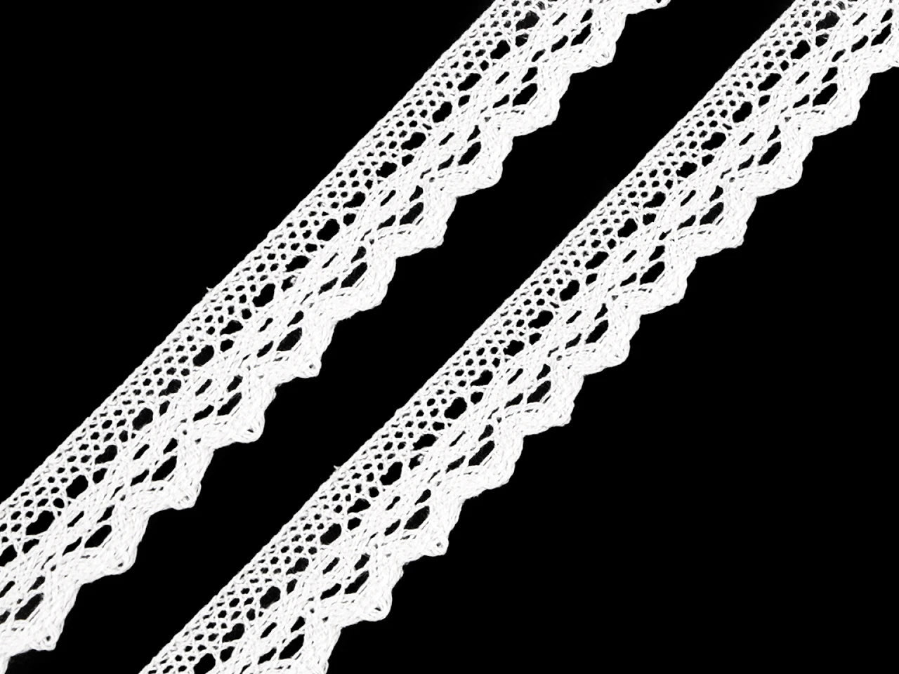 Attēls ar 100% Kokvilnas mežģīne 2 cm - balta – pieejams Šarlotes audumi