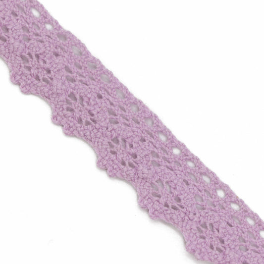 Pilt 100% puuvillasest pitslindist, lilla – 1,5 cm – saadaval internetis Šarlotes audumi