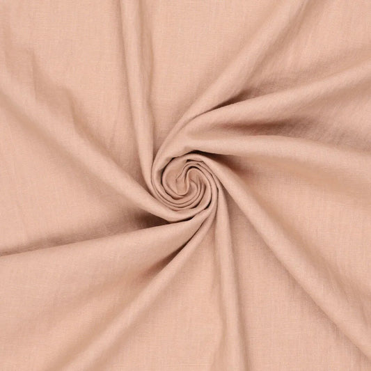 Image of 100% softened linen fabric - pink sand shade 165 g/m² – available at Šarlotes audumi