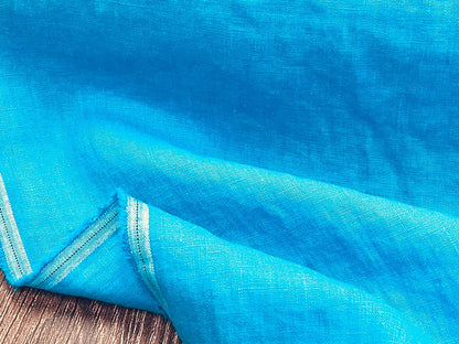 100% pehmendatud lina, laguunisinine 205 g/m²