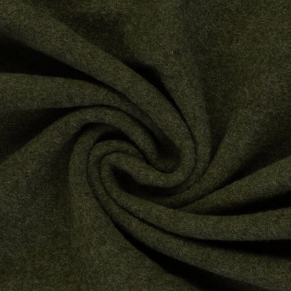 100% Wool fabric - forest green melange 290 g/m²