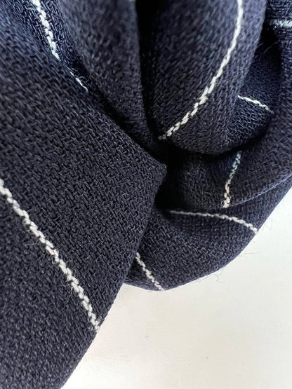 100% wool fabric - dark blue with white stripes 230 g/m²