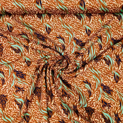 100% Viskosestoff, bräunlich, mit Minzmuster 125 g/m²