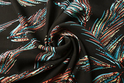 100% viscose fabric - colorful feather pattern 95 g/m²