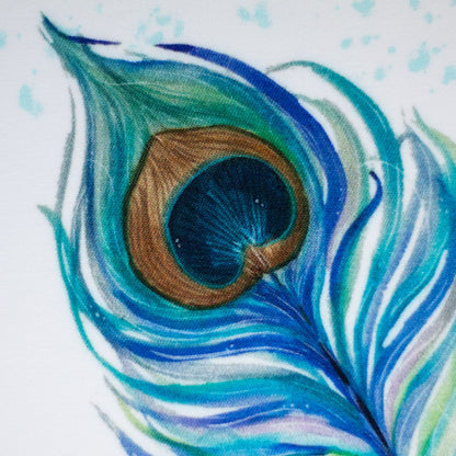 Image of 100% viscose fabric - peacock feathers 125 g/m², available online at Charlotte's Fabrics