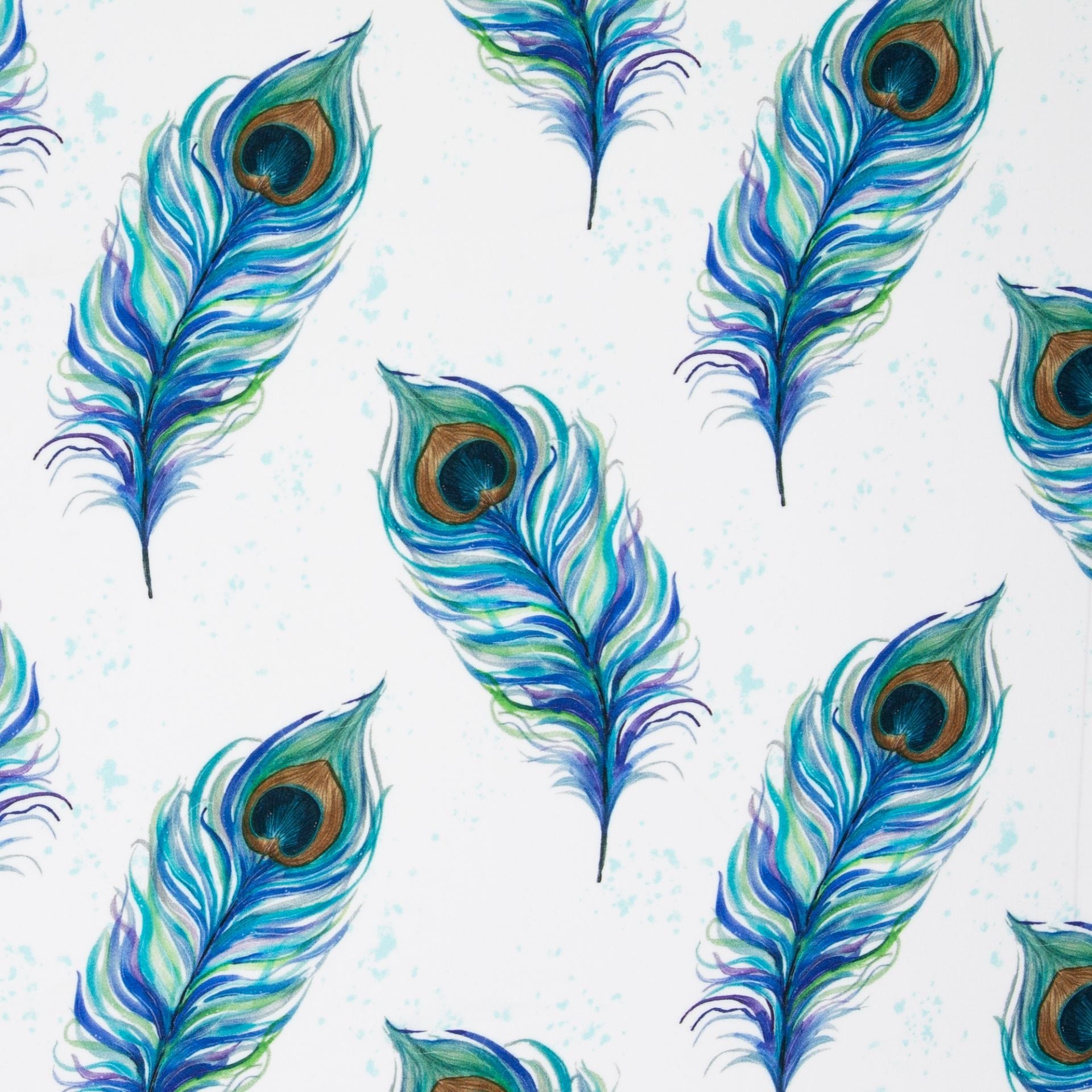 Image of 100% viscose fabric - peacock feathers 125 g/m² - available online at Šarlotes audumi