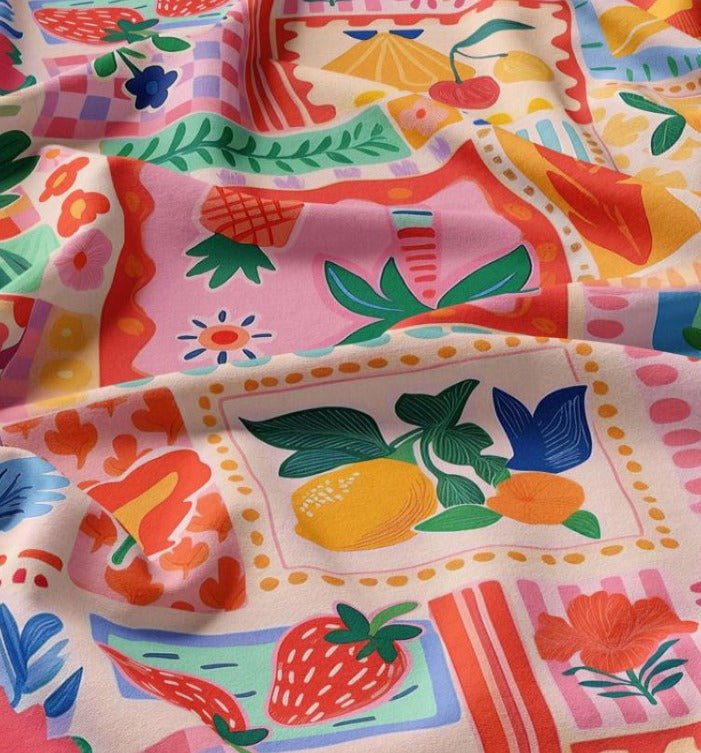 Attēls ar 100% Viskozes audums - saulainā spānija 125 g/m² – pieejams Šarlotes audumi