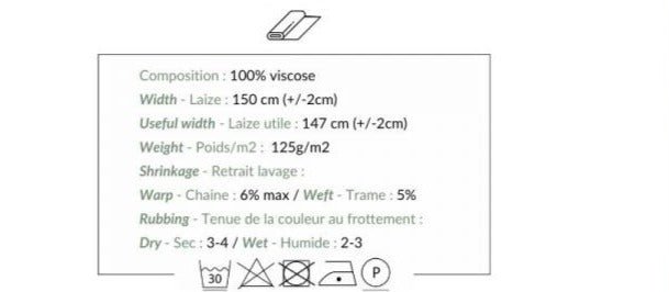 100% Viskozes audums - zaļš ziedu motīvs 125 g/m²