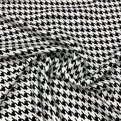 Tissu 100 % viscose - motif pied-de-poule 100 g/m²