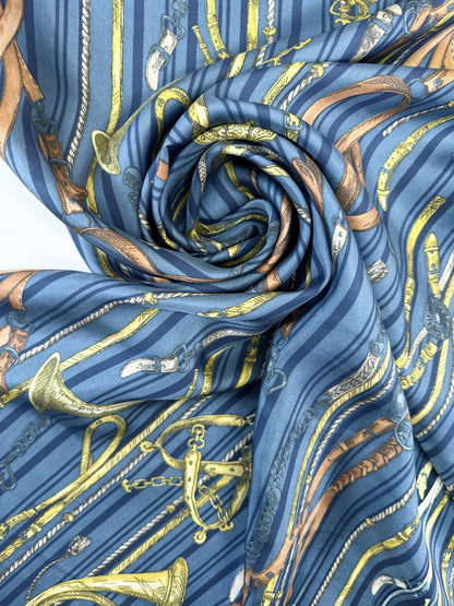 100% Silk satin - graphic print 55 g/m²