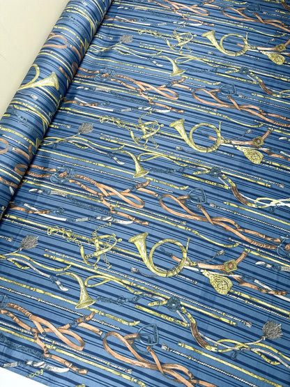 100% silk satin - graphic print 55 g/m²