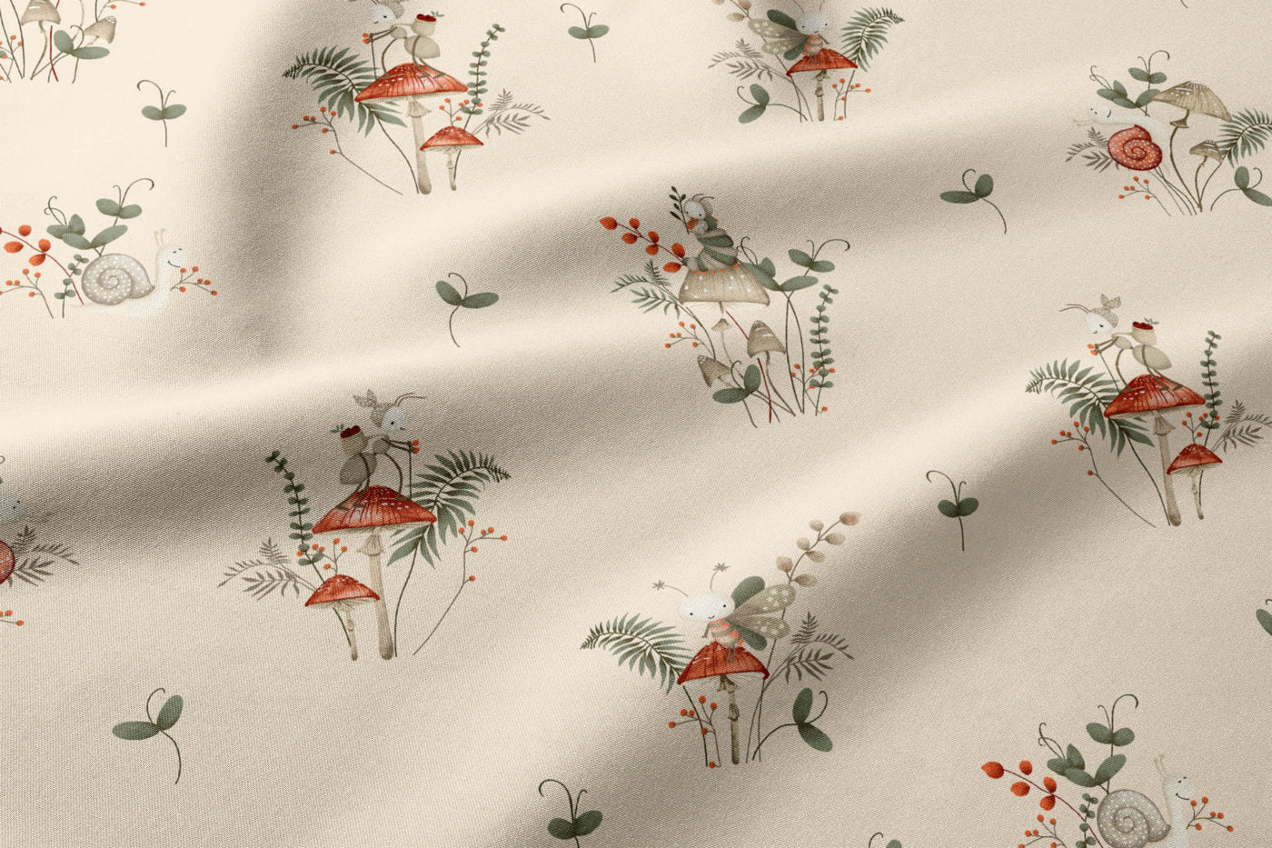 100% Cotton Fabric - Ant on Mushroom