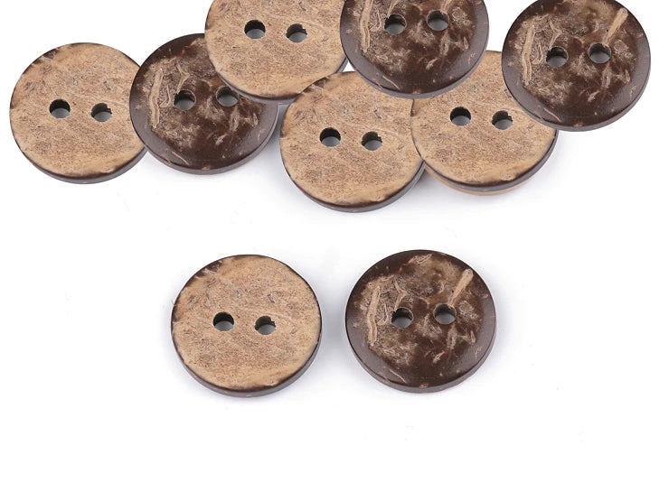 Kokosa pogas divcaurumu 15 mm