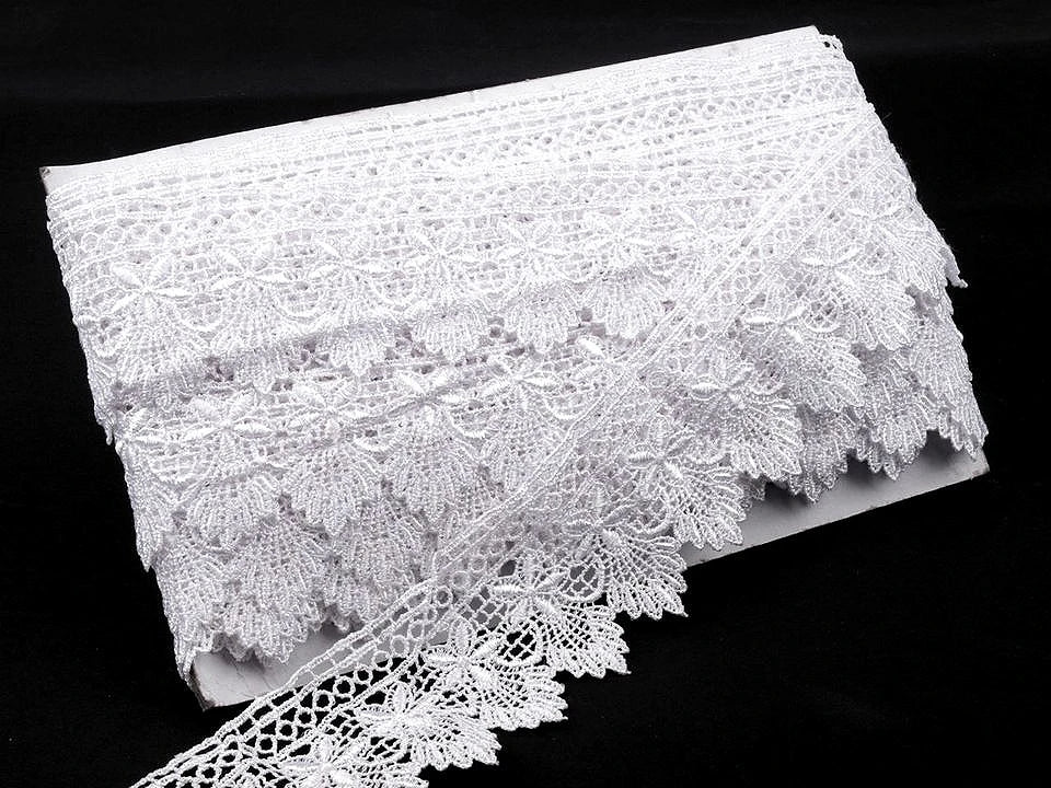 Decorative lace ribbon 55 mm - white