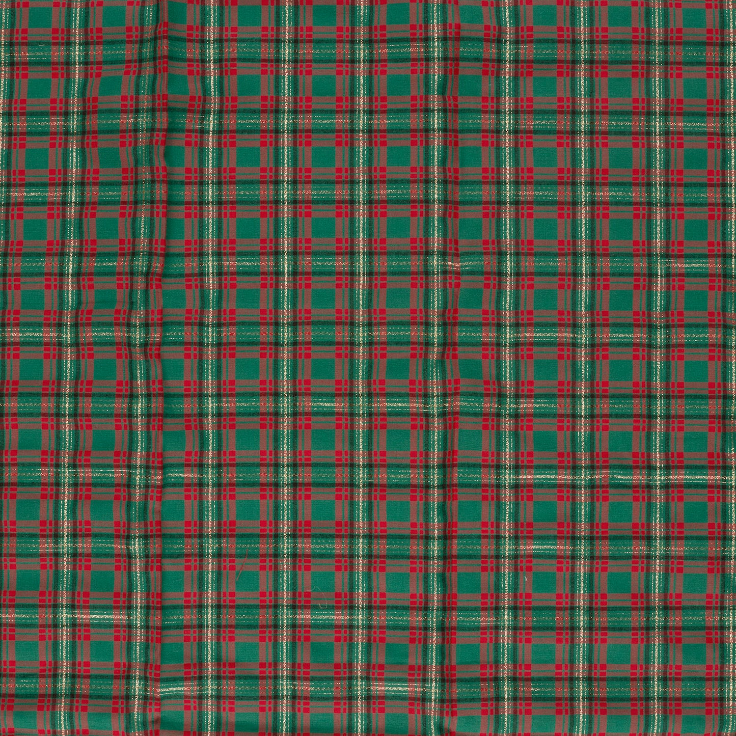 Premium 100% Cotton Fabric - Gold Shimmer Check Pattern 120 g/m²