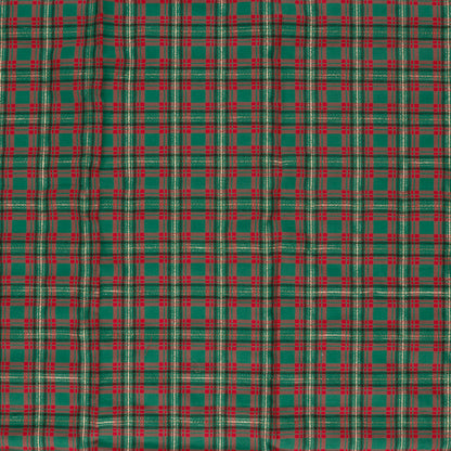 Premium 100% Cotton Fabric - Gold Shimmer Check Pattern 120 g/m²