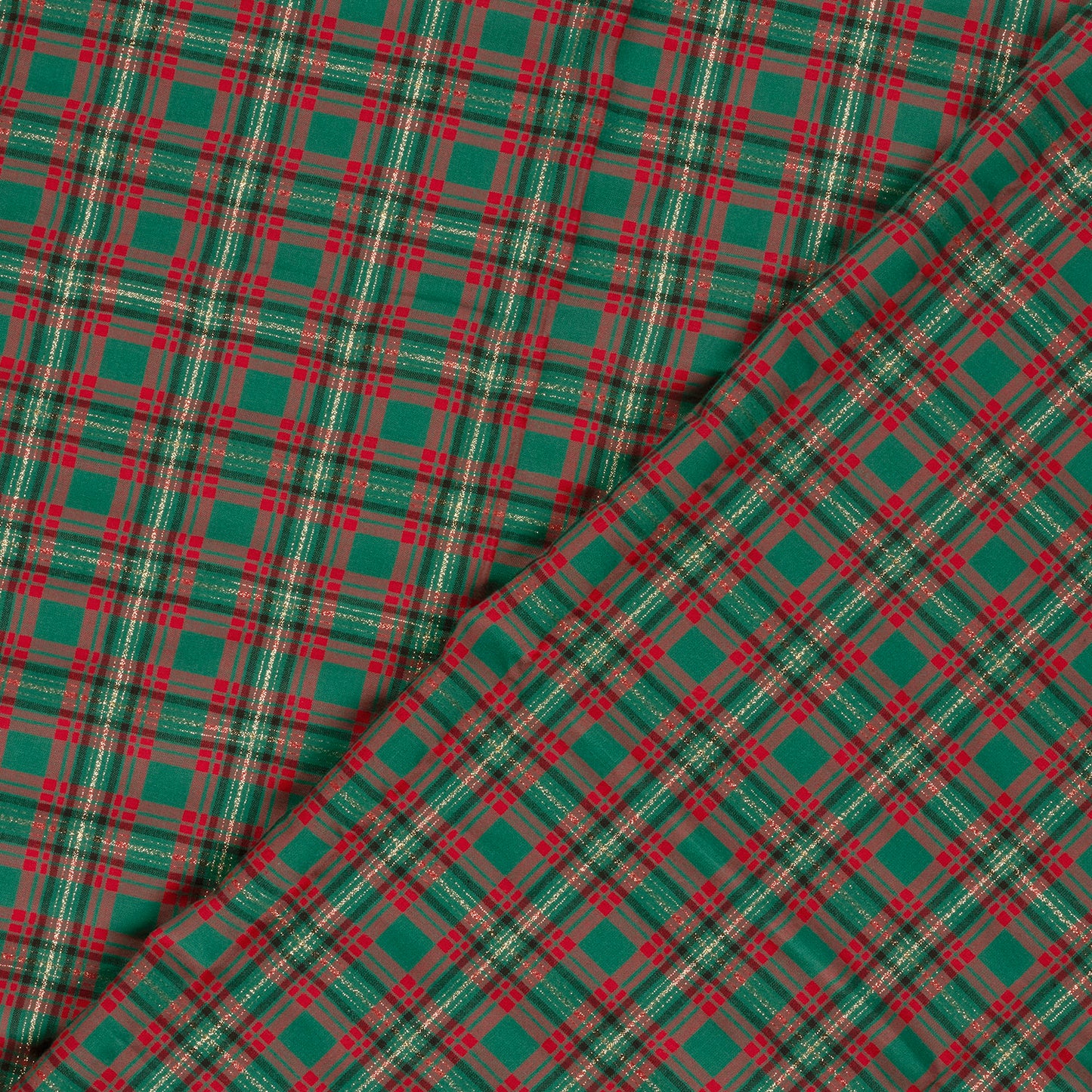 Premium 100% Cotton Fabric - Gold Shimmer Check Pattern 120 g/m²
