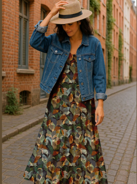 100% Viskozes audums-raibs motīvs 120 g/m²