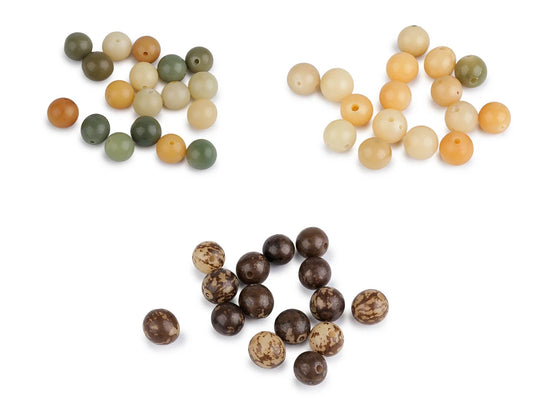Plastmasas pērlītes ar dabīgā ahāta imitāciju Ø11–13 mm, 20 g – mix