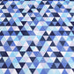 100% puuvillane kangas - sinised kolmnurgad 125 g/m²