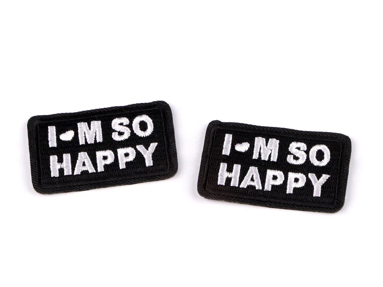 Uzgludināma aplikācija “I’M SO HAPPY” – 3 × 5 cm