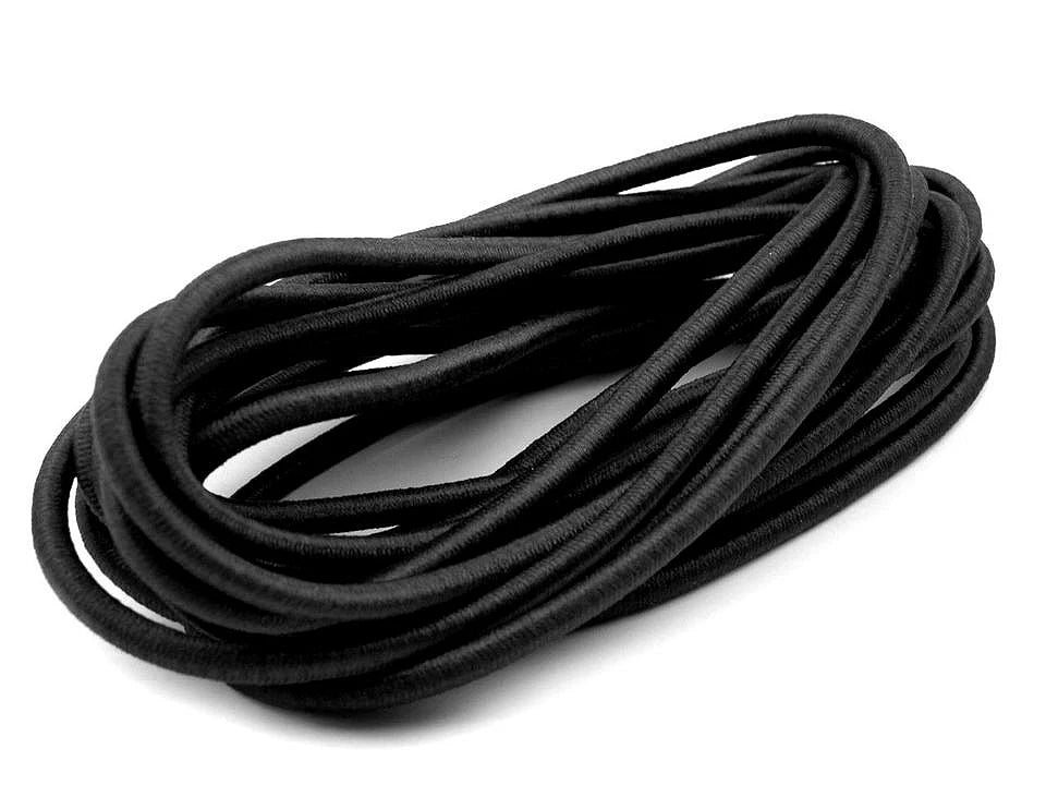 Apaļā ieveramā gumija Ø6 mm- melna