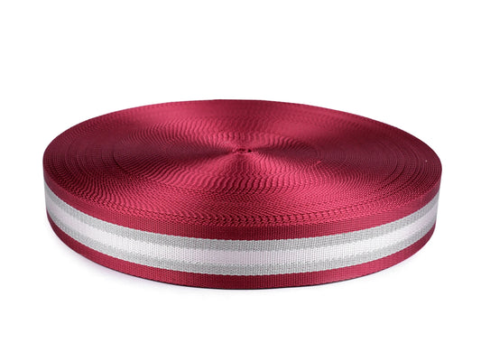 Dubultpusēja poliestera lenta ar lurexu 40 mm