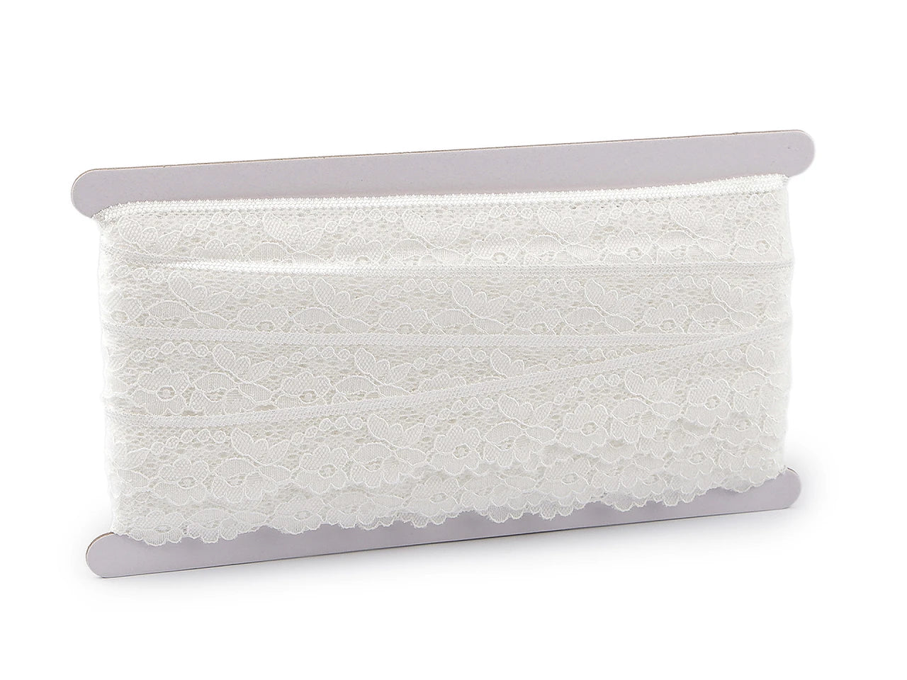 Elastīgā mežģīne 2,8 cm-silti balta