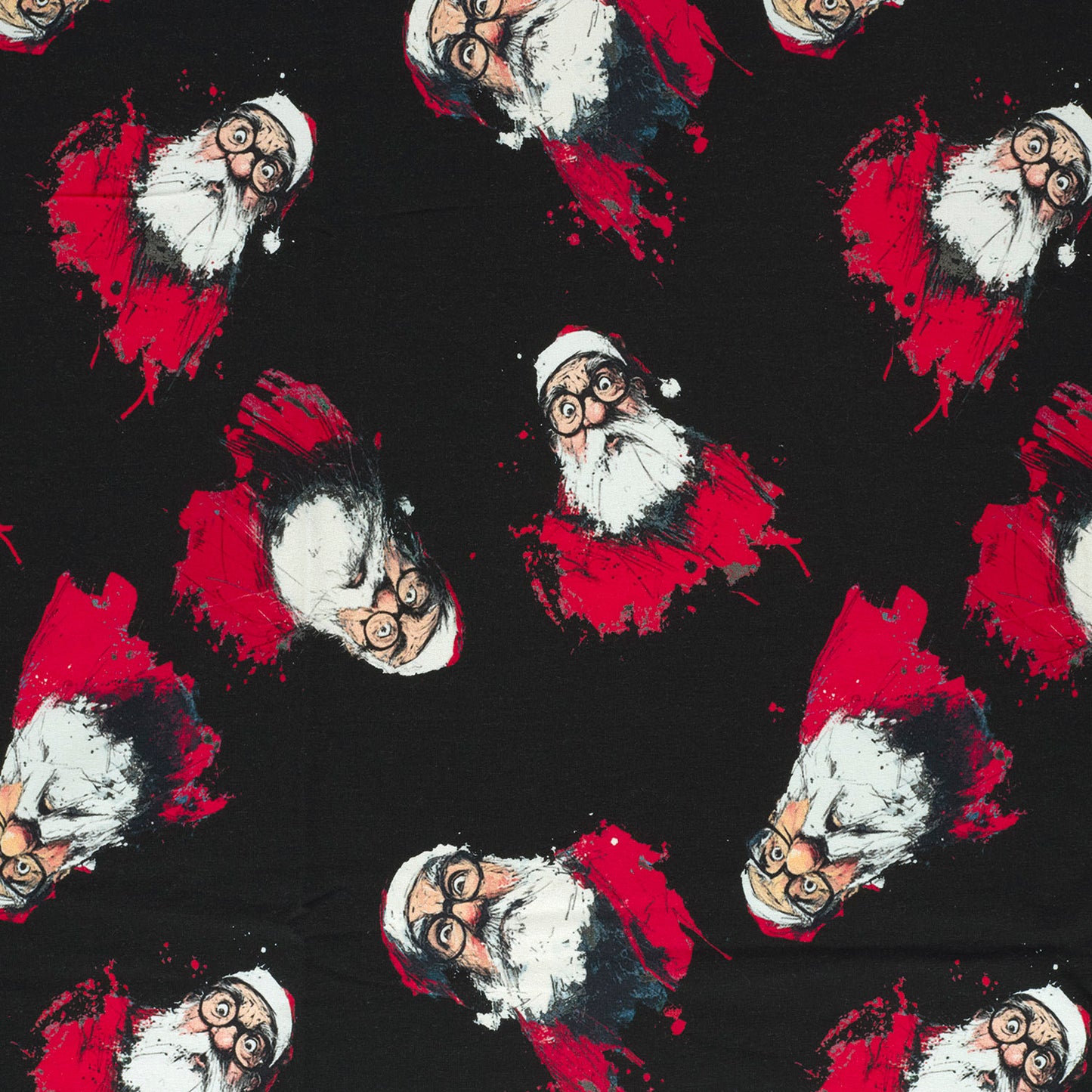 Cotton loopback jersey - Santa Claus 250 g/m²