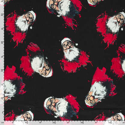 Cotton loopback jersey - Santa Claus 250 g/m²