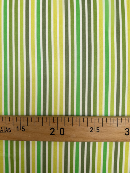 Itaalia 100% siidkreppkangas-Rohelised triibud 55 g/m²