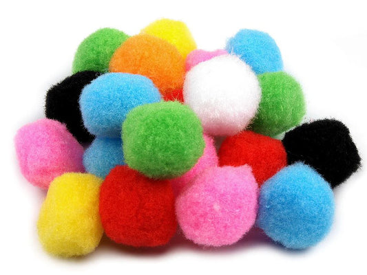 Pomponi Ø25 mm dekorēšanai un rokdarbiem 100 gab.