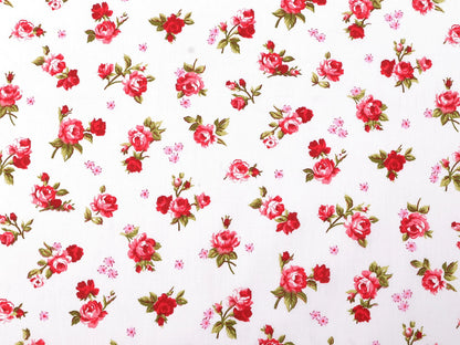 100% Cotton Fabric - Red Roses 125 g/m²