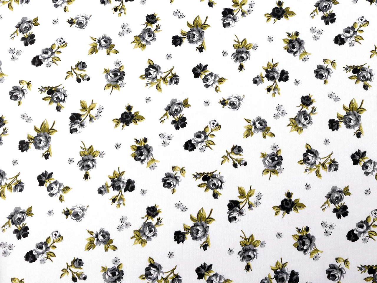 100% Cotton Fabric - Black Roses 125 g/m²