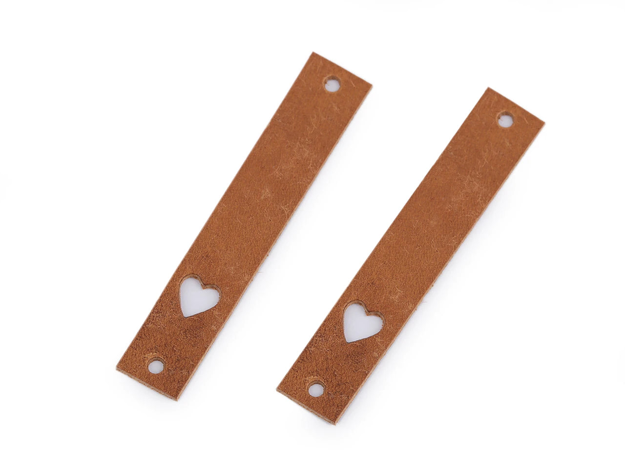 Leather label with heart cutout tone #5