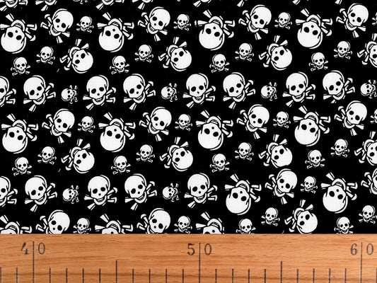 100% Kokvilnas audums-skeletgalvas 125 g/m²