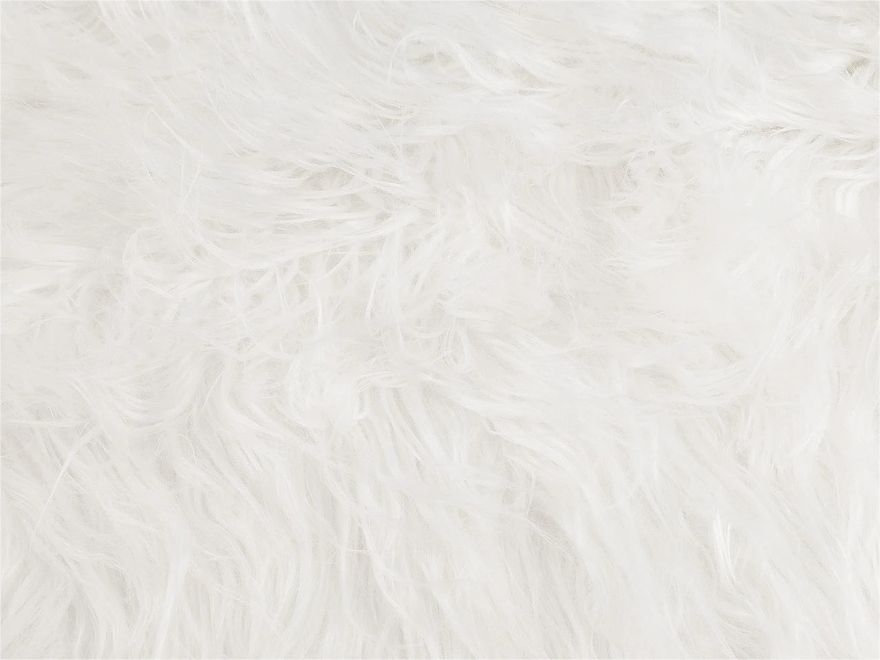 Mākslīgā kažokāda ar ļoti garu pūku-balts 540 g/m²