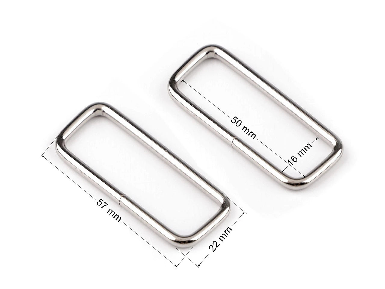 Metāla taisnstūris 50 mm – somu un siksnu furnitūra