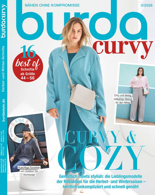Burda Curvy 3/2026 – õmblusajakiri lõigetega, saksa keeles