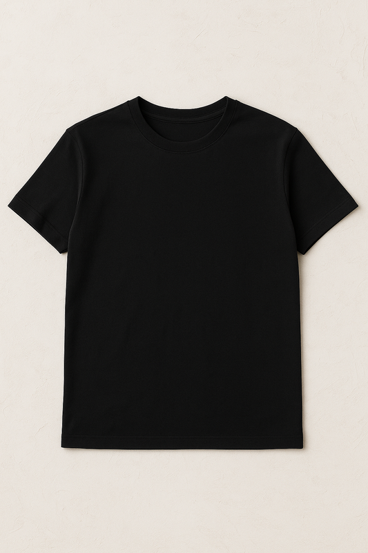 Kokvilnas trikotāža-melna 215 g/m²