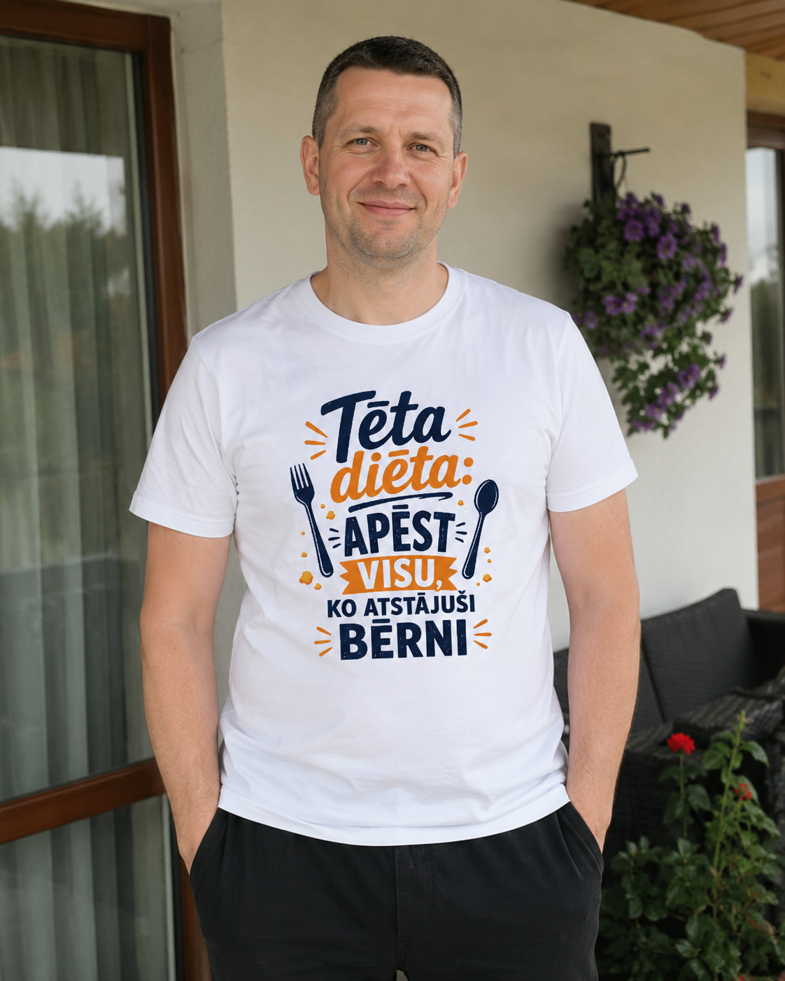 Organiskās kokvilnas T-krekls "Tēta diēta"