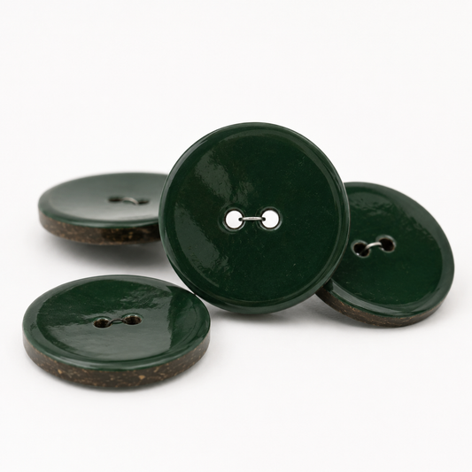 Tumši zaļa emaljēta kokosa poga– 40 mm