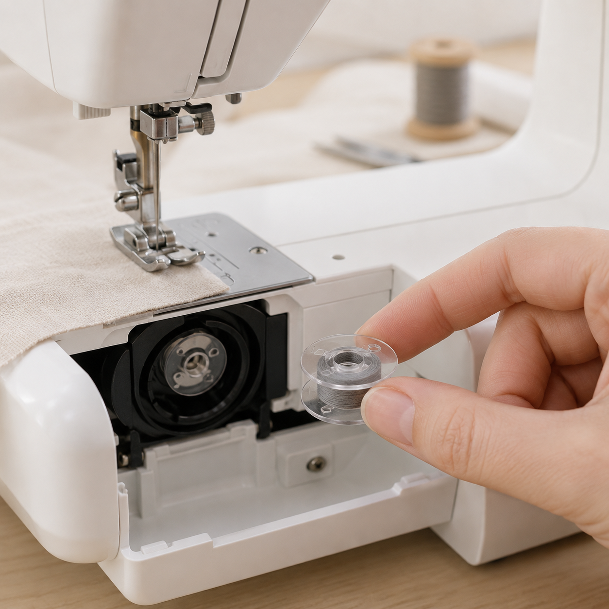 Plastmasas spolīte plakana šujmašīnām Ø 20,4 mm-komplekts 10 gab.