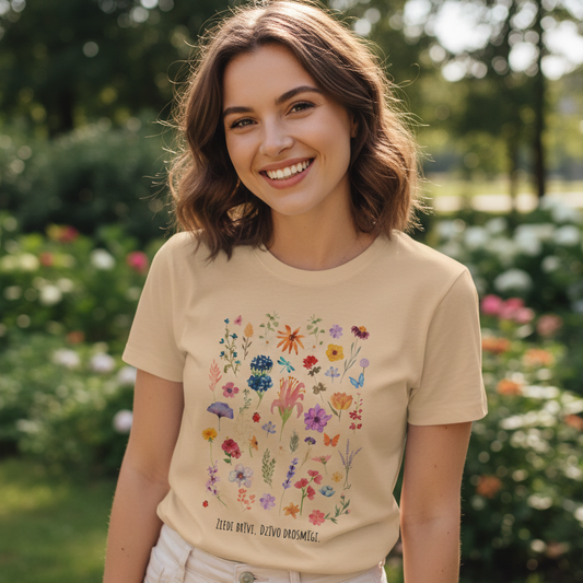 Orgaanilisest puuvillast T-särk “Lilled vabad. Ela julgelt”
