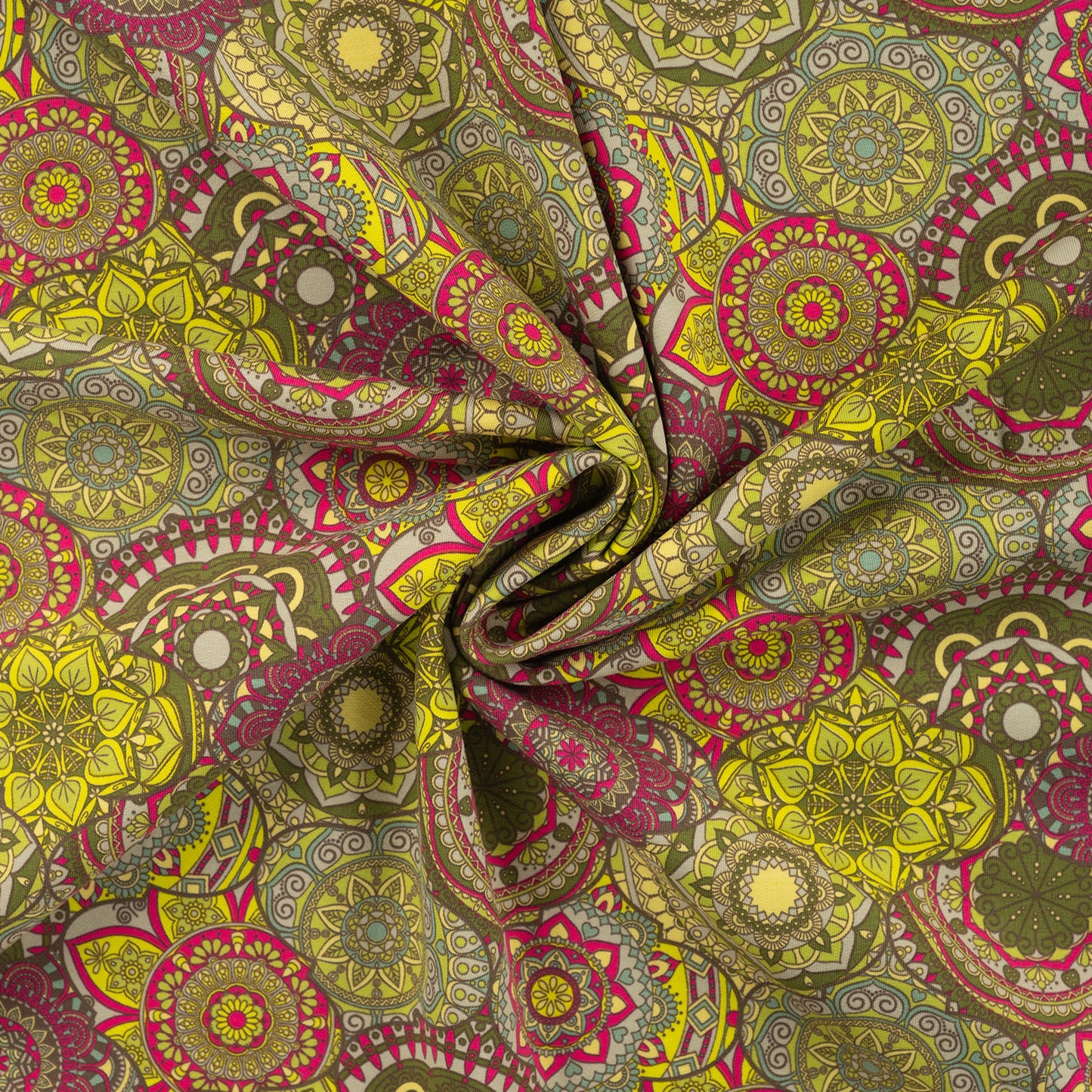 Kokvilnas cilpiņtrikotāža ar siltinājumu-mandalas