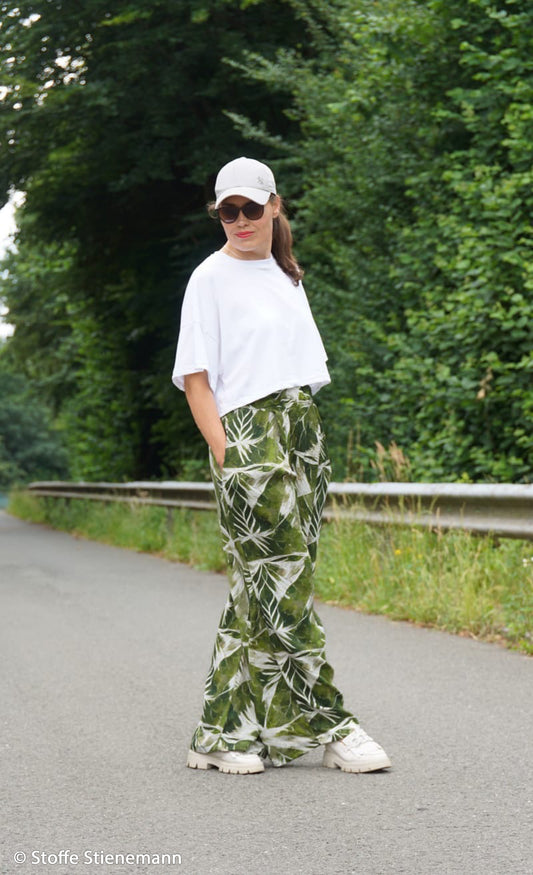 100% Viskozes audums-džungļu čuksti 100 g/m²