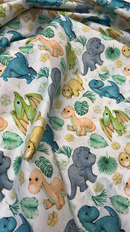100% Cotton Dino Fabric 125 g/m²