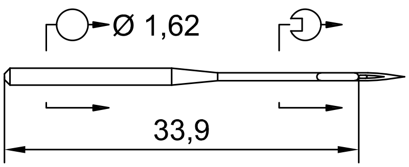 Attēls ar Adatas rūpnieciskajām šujmašīnām SCHMETZ DBx1 SD1 – ādai, plastmasai un PVC materiāliem (10gab.) – pieejams Šarlotes audumi