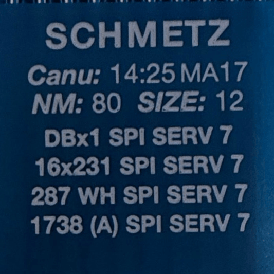 Adatas rūpnieciskajām šujmašīnām SCHMETZ DBx1 SPI SERV 7 – blīviem un plāniem audumiem (10gab.)